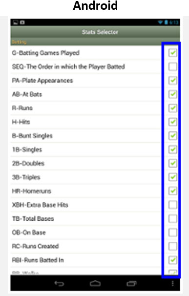 Vbr statistik - Android